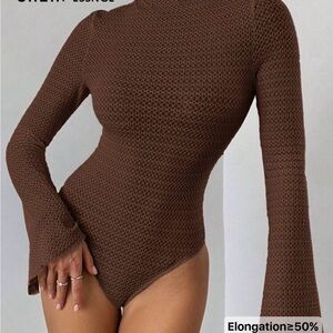 SHEIN Chocolate Textured Bodysuit